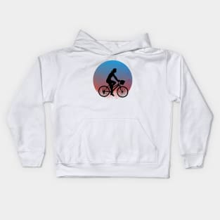 Cycling Vintage Retro Sunset Style Kids Hoodie
